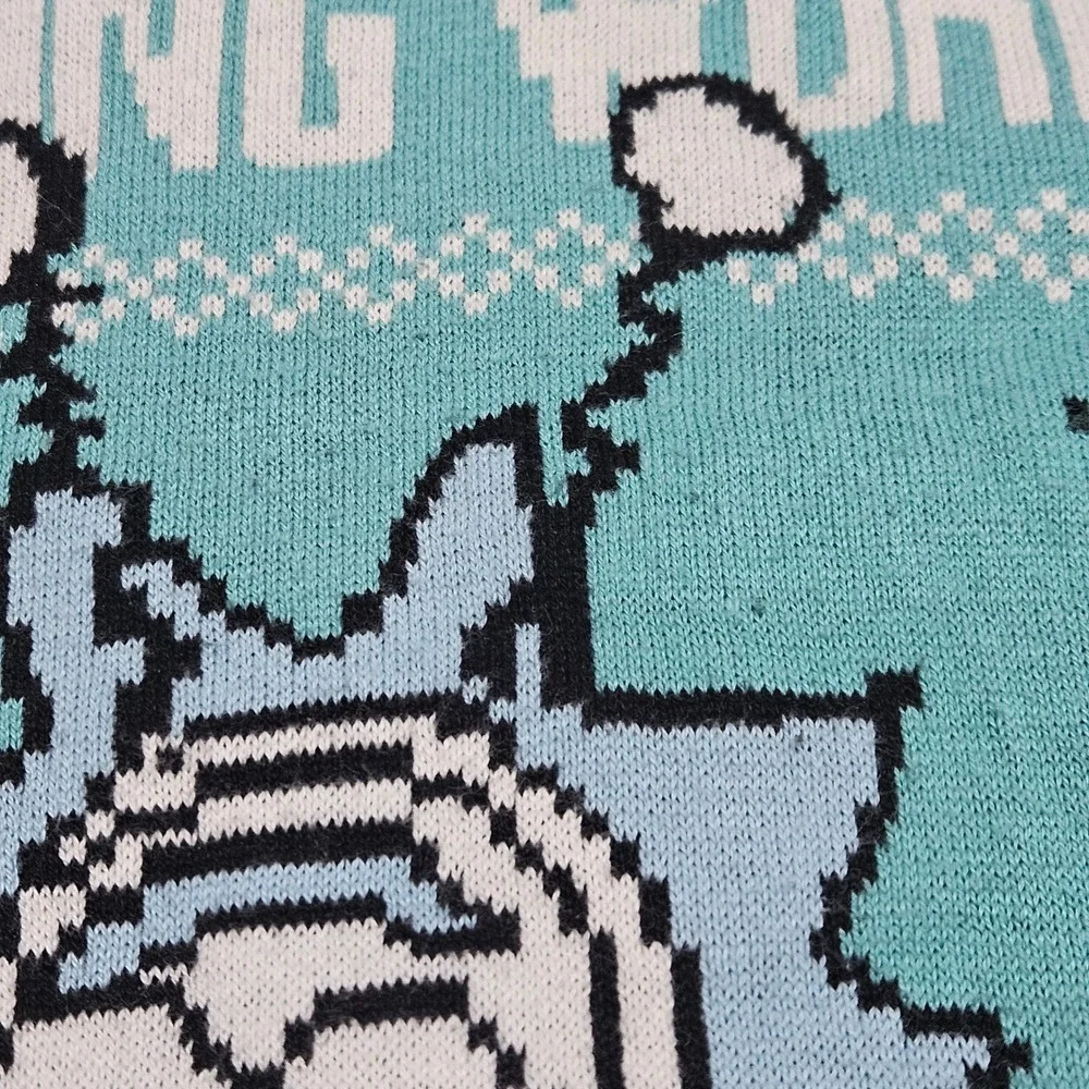 Rick and Morty Peace Among Worlds Ugly Christmas Sweater Adult XS Middle Finger‎